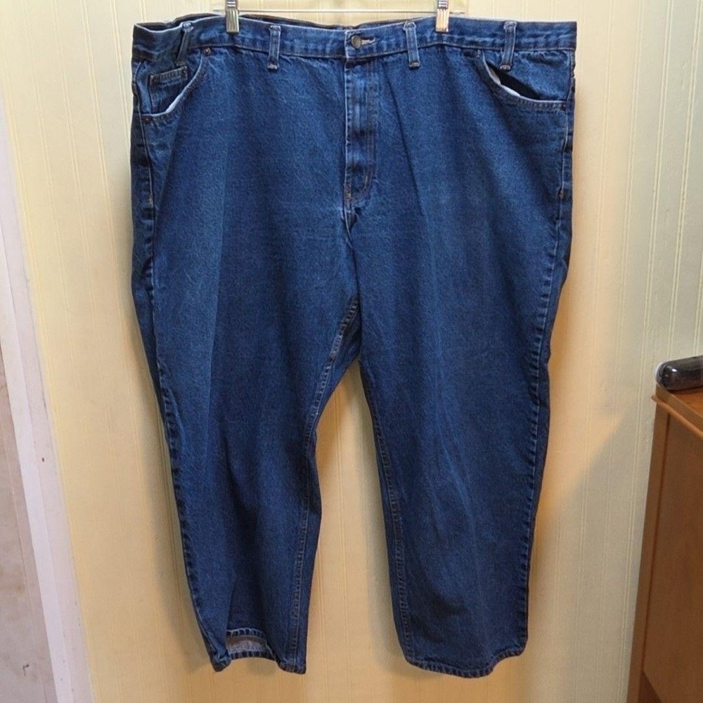 RK Brand Jeans Mens 52x30 Blue Relaxed Tapered Denim Pants Big & Tall Fit